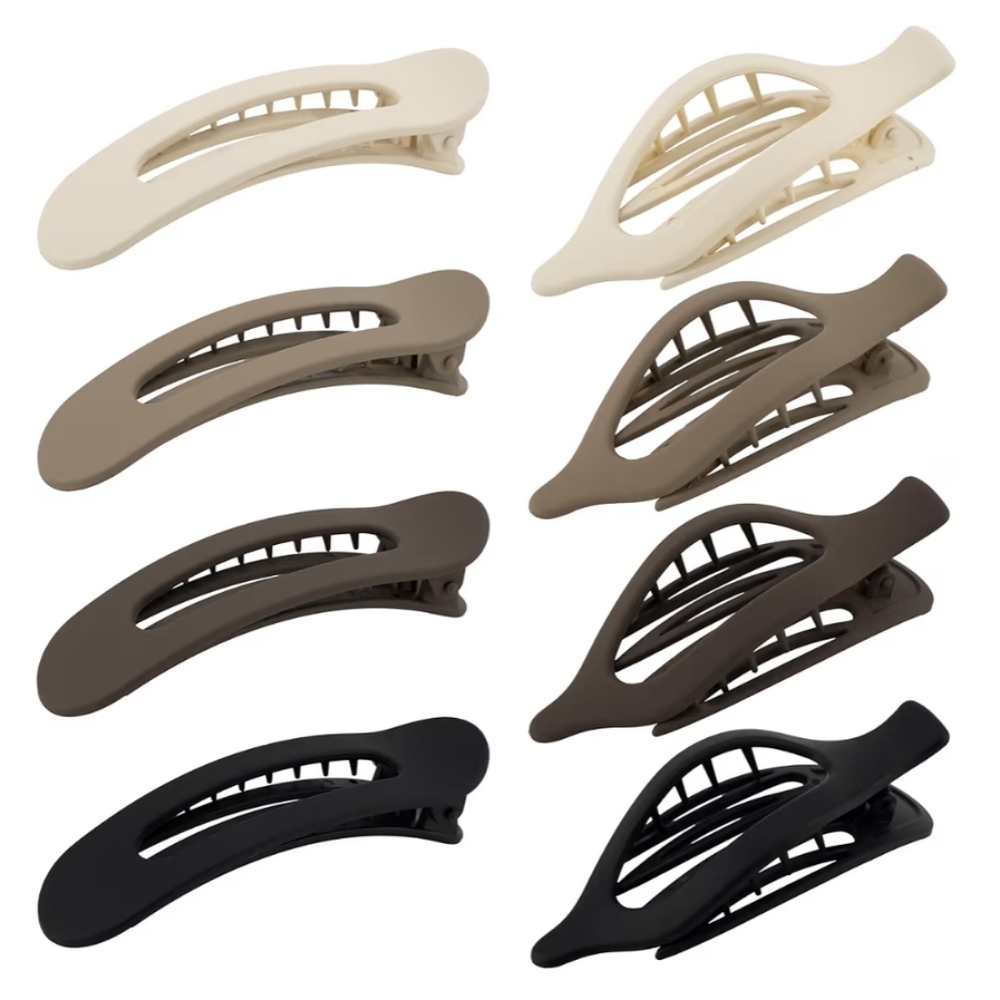 8-Piece Neutral Tone Hair Clips Set